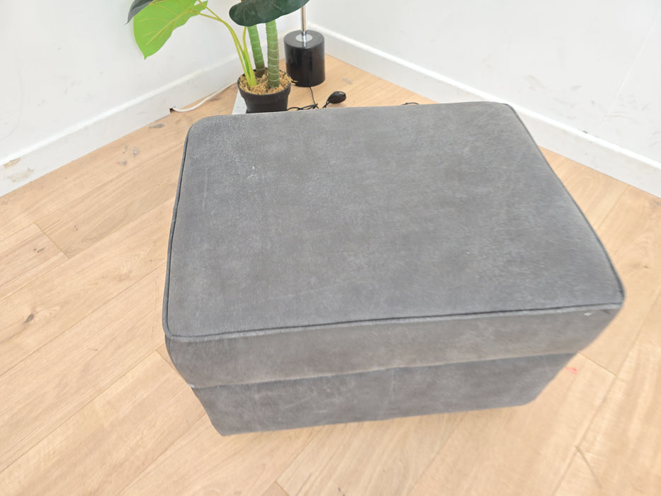 Bartello Footstool - Leather - Charcoal