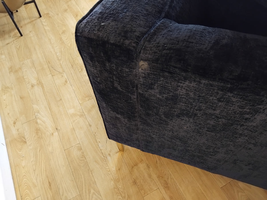 Sofology Rococo Fabric 3 Seater in Chunky Chenille Black Mix (WA2)