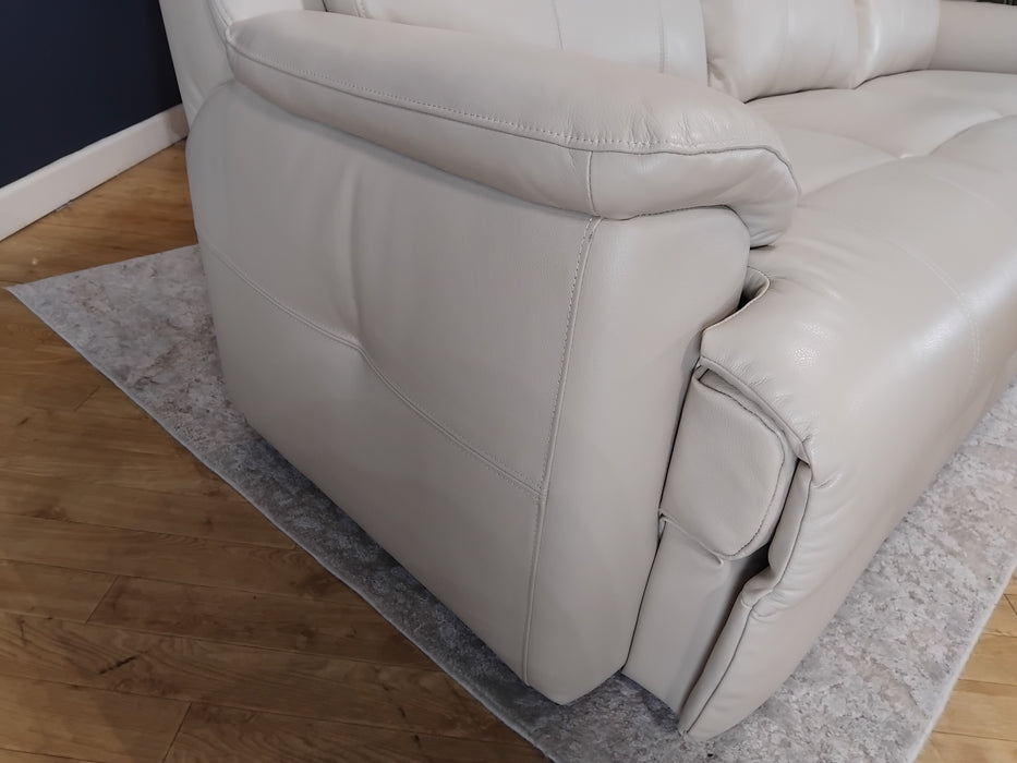 Sofology Gracie Leather 3 Seater in Trusty Sheen Bone China