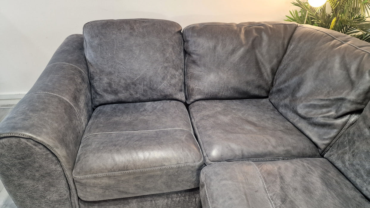 Galleria 2 Corner 1 - Leather Sofa - Utah Grey