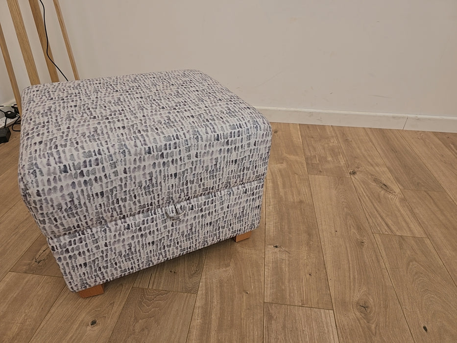 Layla Footstool - Fabric Footstool  - Ocean All Over