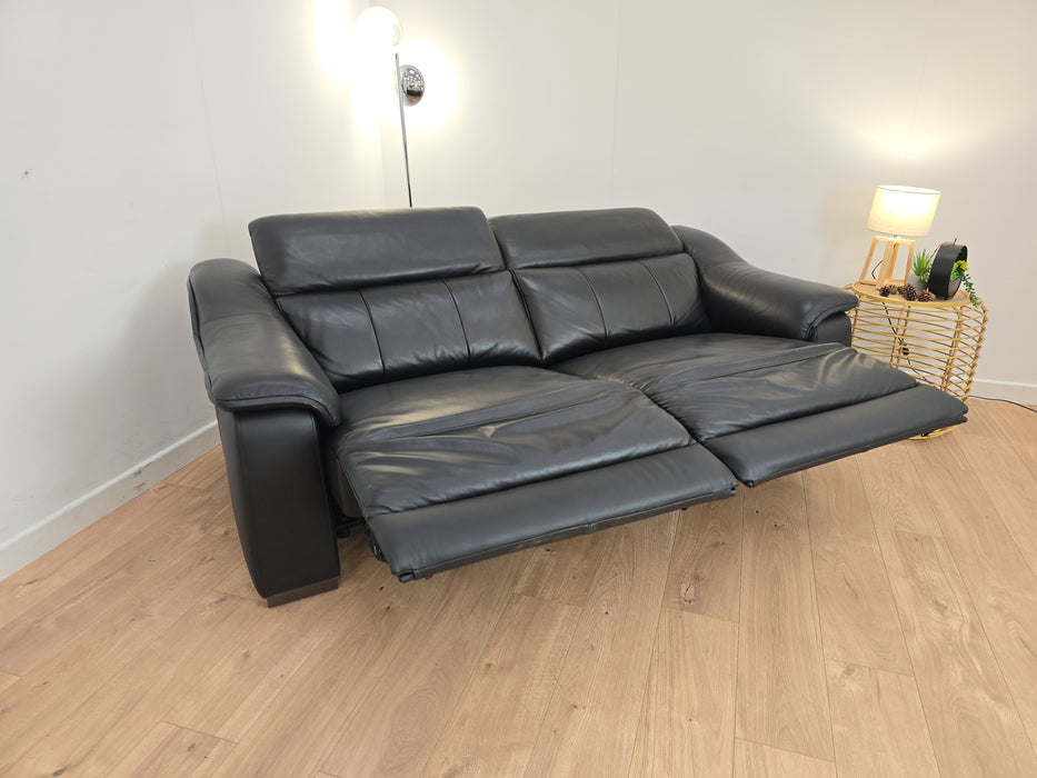 Carrera 2 Seater Sofa - Leather - Jet Black