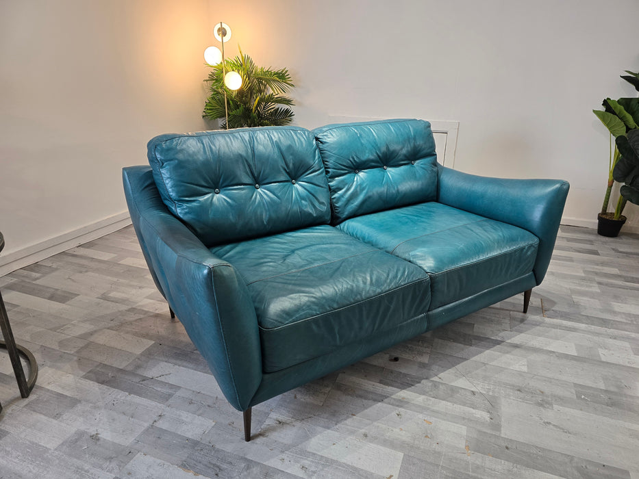 Cordelia 2 Seater - Leather Sofa - Indiana Teal