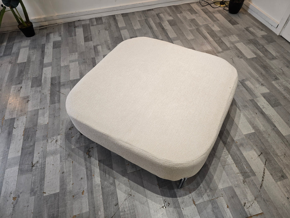 The Westwood Designer Footstool - Soft Boucle Ecru All Over