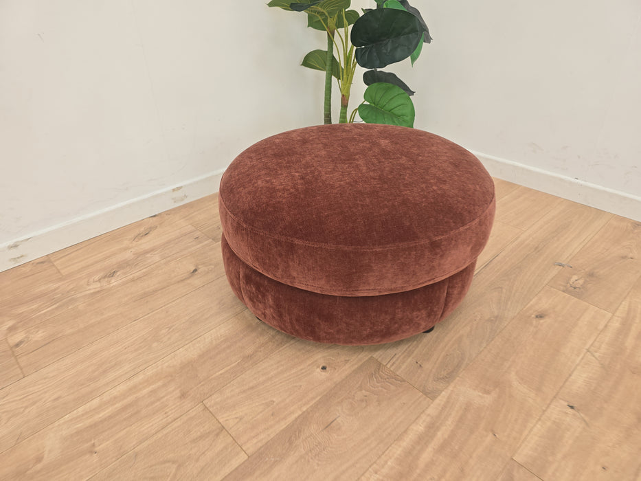 Nobu Footstool Designer - Fabric - Burnt Sienna