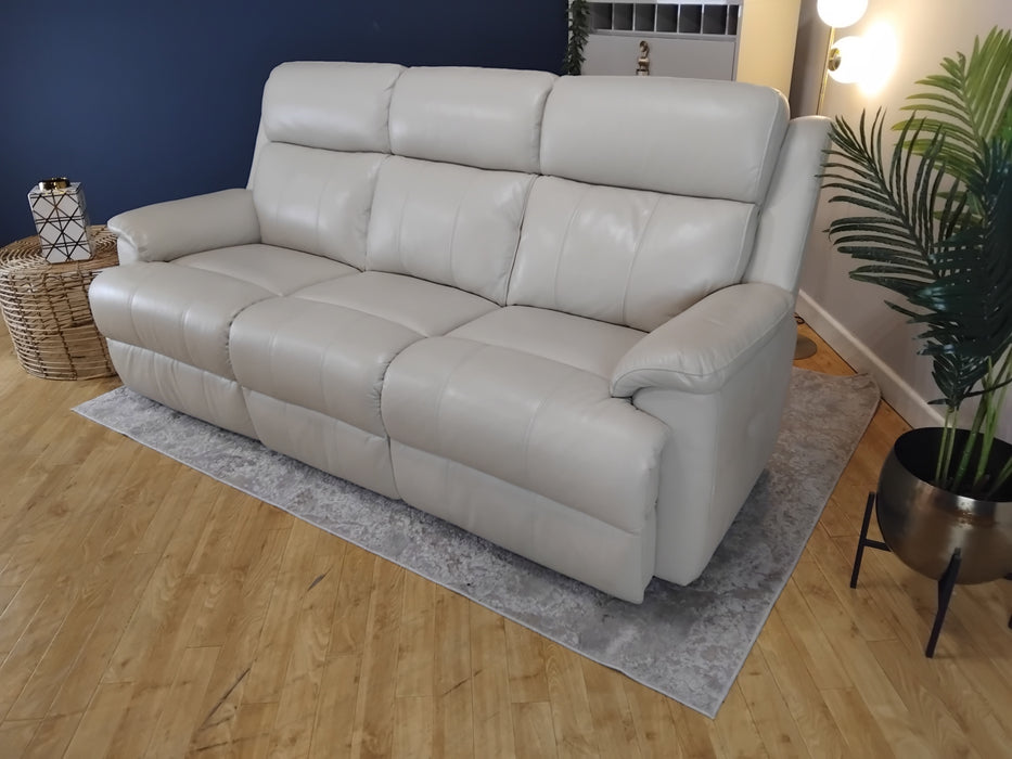 Sofology Gracie Leather 3 Seater in Trusty Sheen Bone China