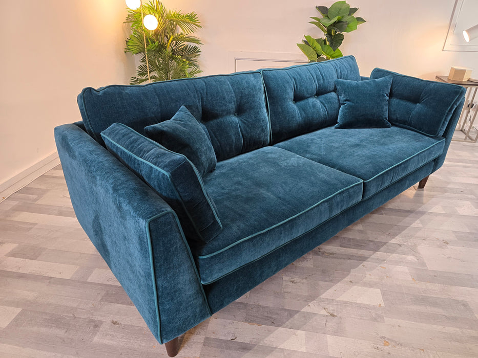 Cricket Ltd Edition 4 Seater - Fabric Sofa - Soft Chenille Teal Mix