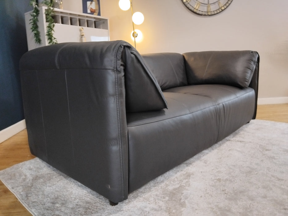 Sofology Tessuto Leather 2 Seater in Trusty-Matt Charcoal