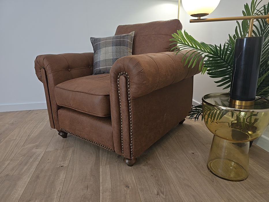 Morley 1 Seater - Fabric Chair - Chocolate