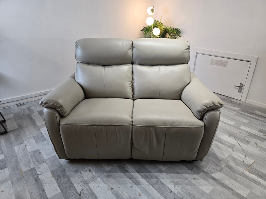 Parker 2 Seater - Leather Sofa - Lead Grey