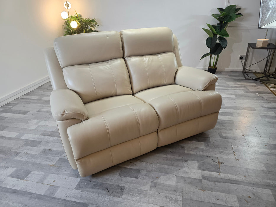 Gracie 2 Seater - Trusty Sheen Leather Bone China - Power Recliner