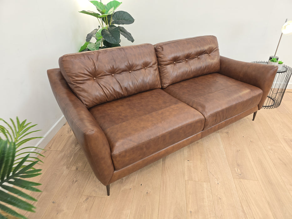 Cordelia 3 Seater - Leather Sofa - Alaska Whiskey