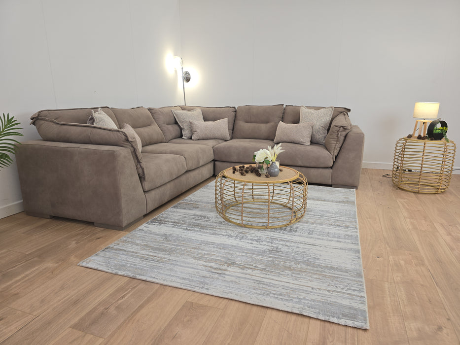 Strato Corner Sofa - Leather - Taupe/Natural Mix