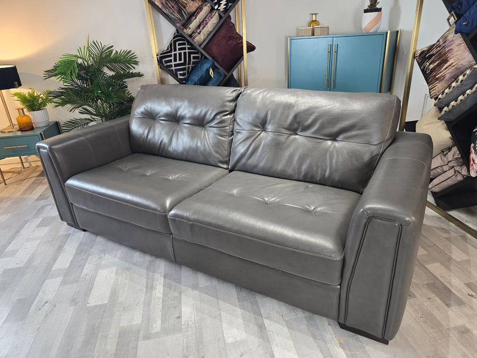 Maximo 3 Seater - Leather Sofa - Dakota Pewter