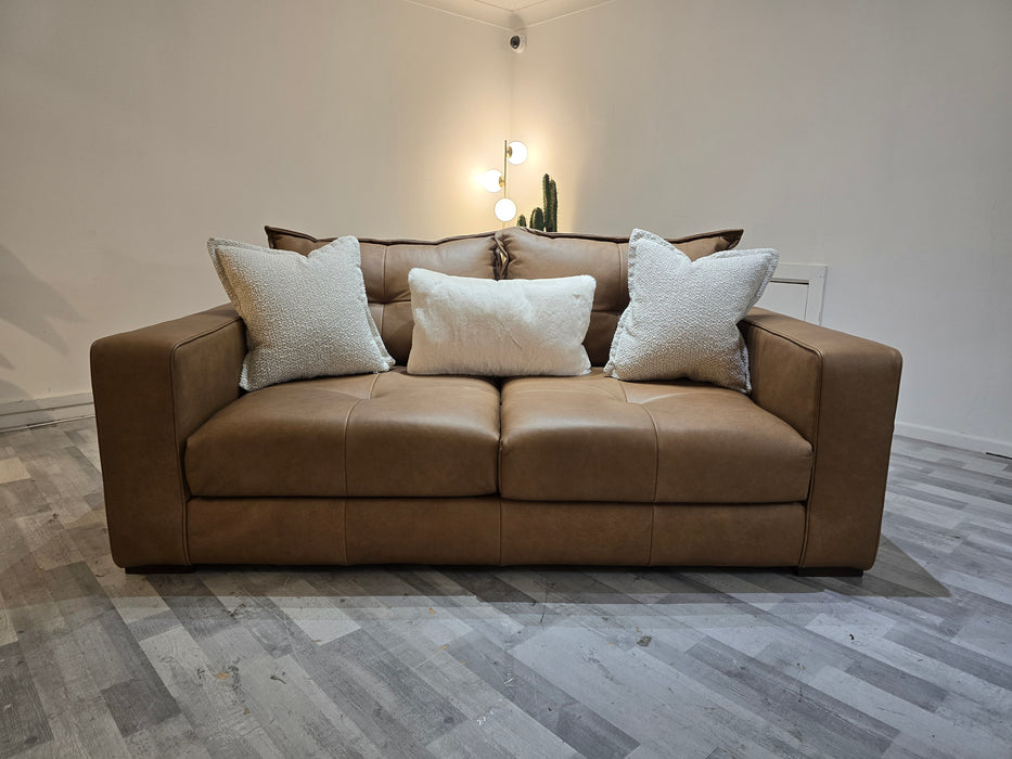 Artisan 3 Seater -Relaxed Natural Grain Leather Tan/Natural Mix