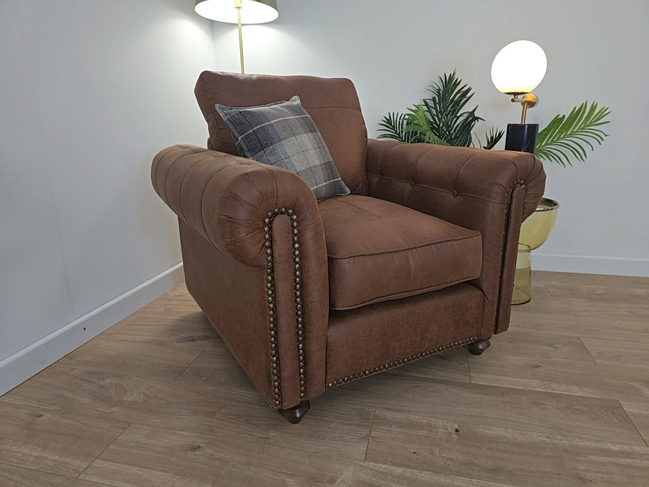 Morley 1 Seater - Fabric Chair - Chocolate