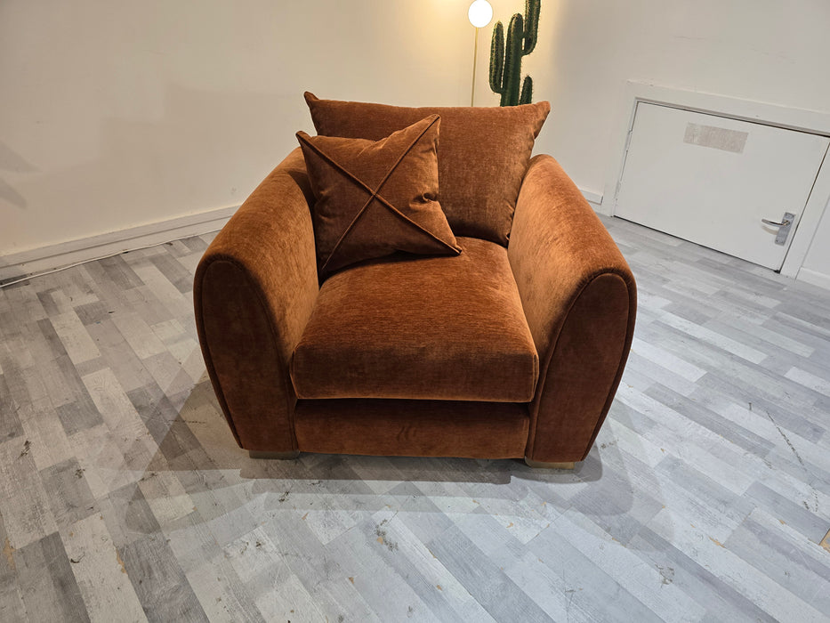 Hourglass Chair -  Vintage Velvet Rust/Stone Mix