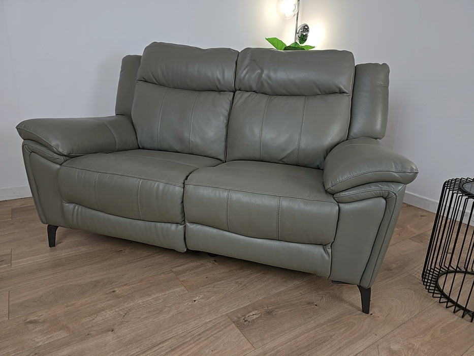 Wren 3 Seater - Leather Power Reclining Sofa - Grey