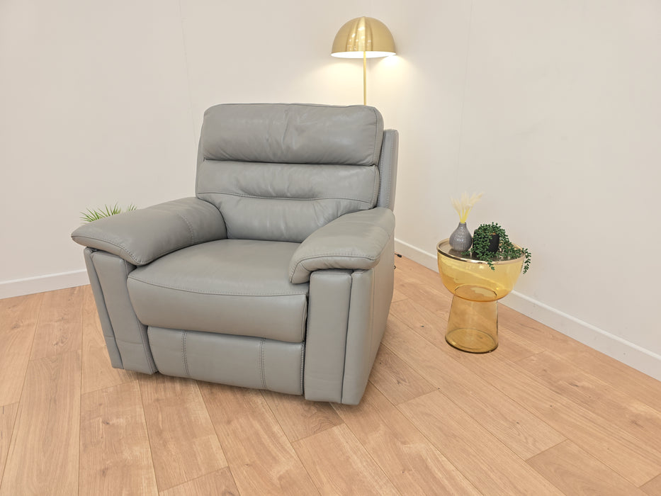 Benton - Leather Chair  - Grey