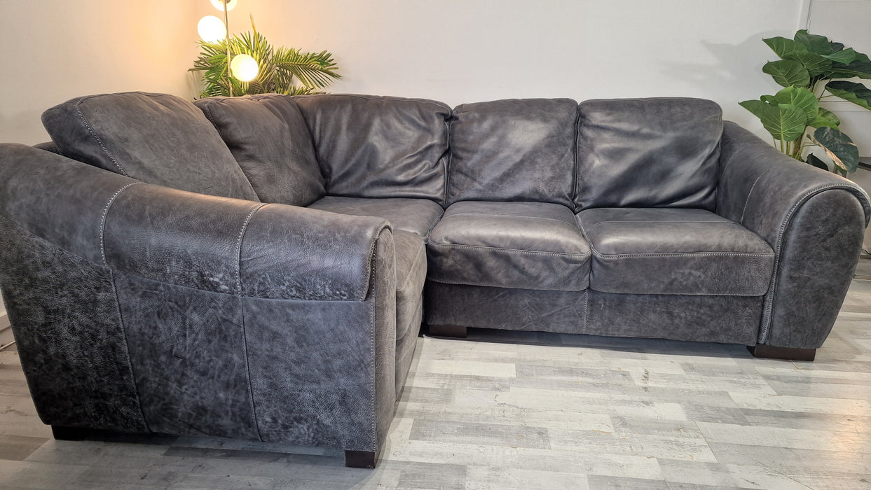 Galleria 2 Corner 1 - Leather Sofa - Utah Grey