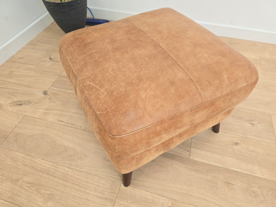 Fellini - Leather Storage Footstool  - Texas Tan