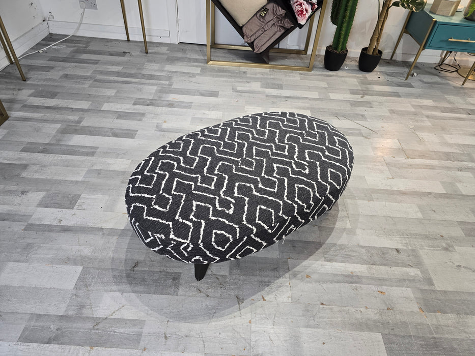 Porter Oval Footstool - Fabric - Otis Mono