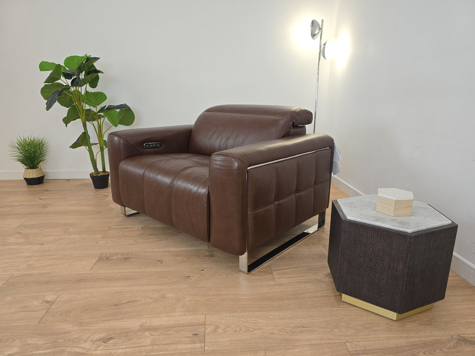 Marvella - Leather Chair - Chocolate