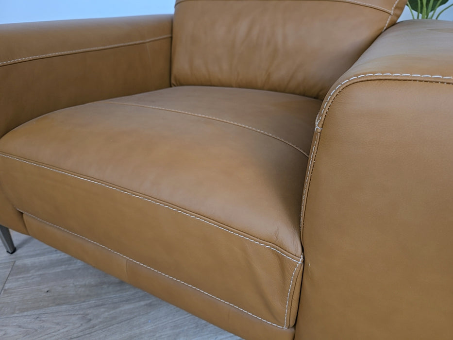 Nuela 1 Seater - Leather Chair - Tan