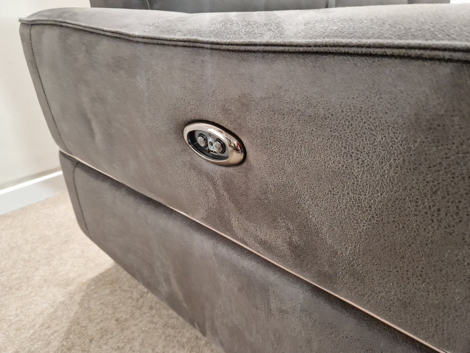Dakota 4 Seater - Fabric Pow Rec Sofa - Aspen Charcoal
