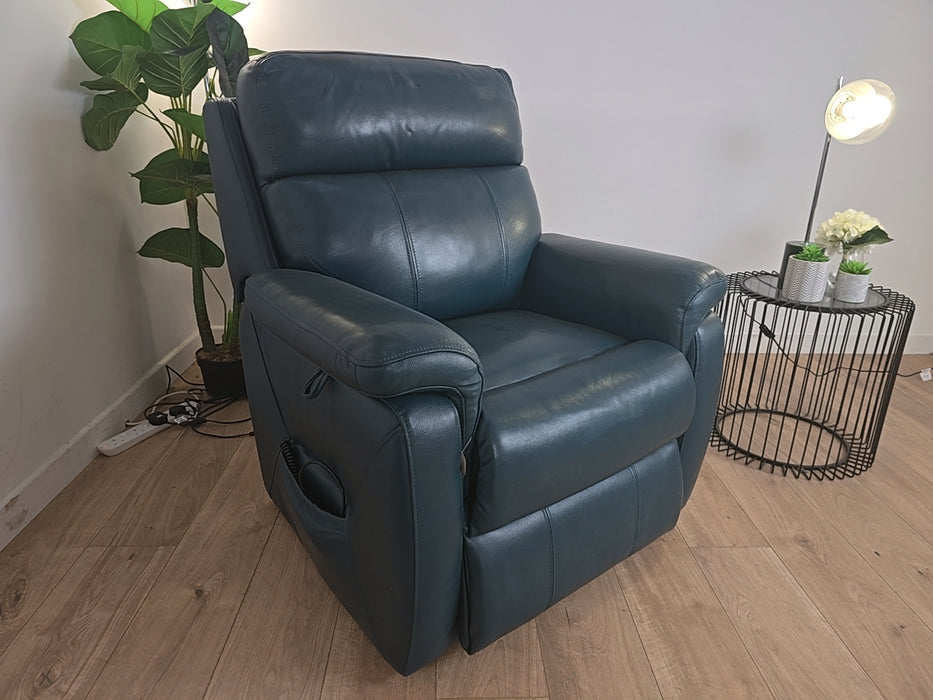 Navona - Leather Power Reclining Chair - Dark Grey