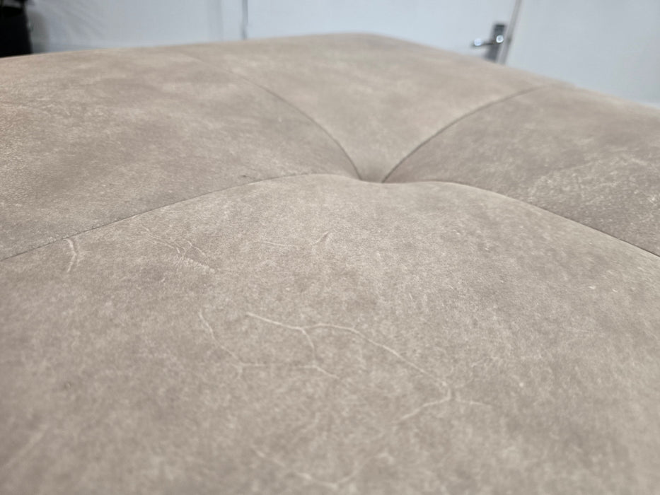 Strato Designer Footstool - Character Leather Taupe All Over