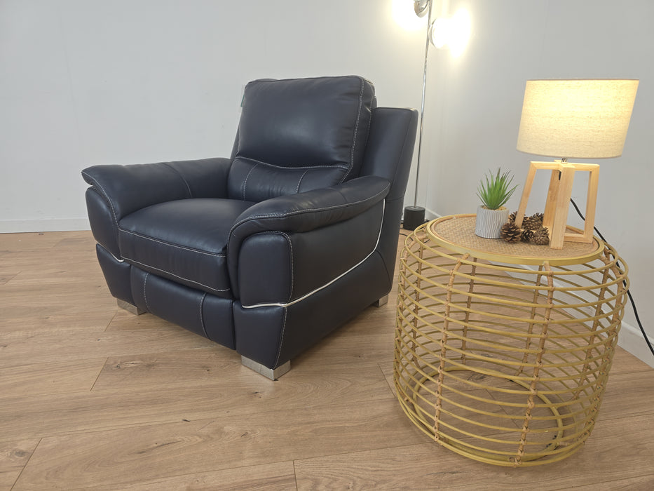 Pioneer- Leather Chair - Navy Blue