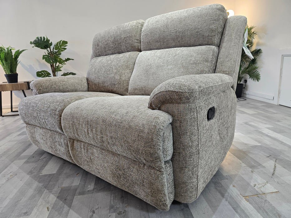 Gracie 2 Seater - Hopsack Chenille Linen - Manual Recliner