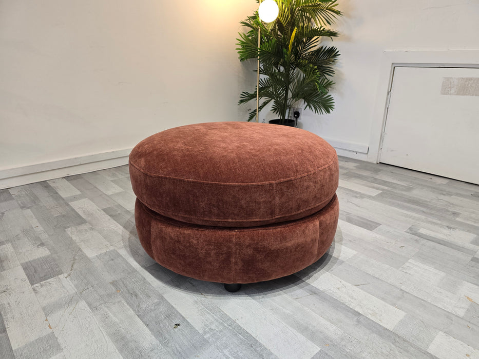 Nobu Footstool Designer - Fabric - Burnt Sienna