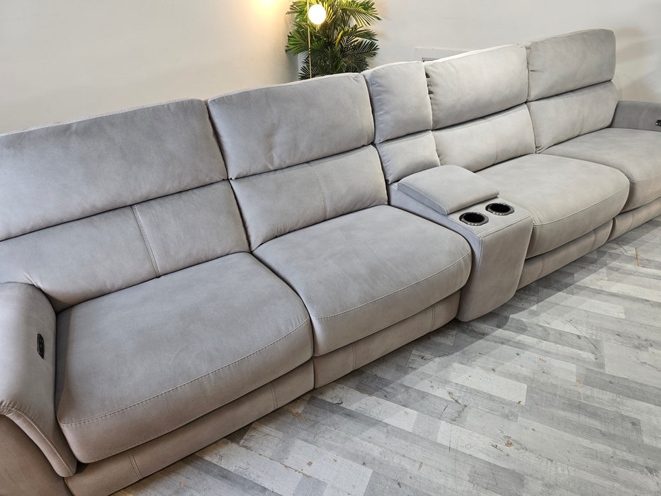 Castello 6 Seater - Fabric Power Reclining Sofa - Dove