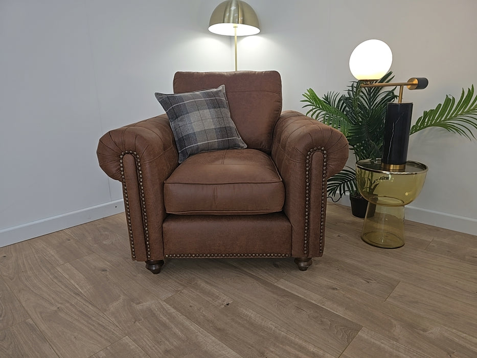 Morley 1 Seater - Fabric Chair - Chocolate