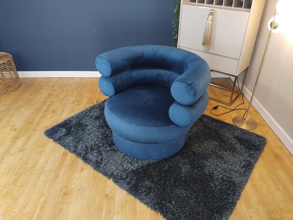 Sofology The Fitzrovia Fabric Accent Chair in Matt Velvet Navy Without Trim