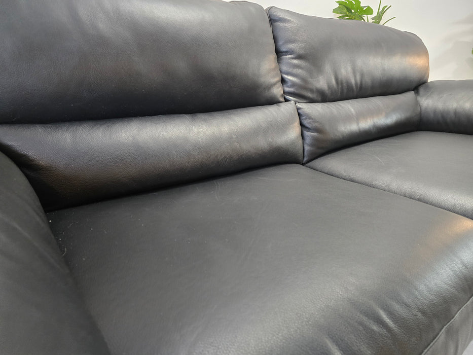 Santino 3 seater - Leather Sofa - Caruso Black