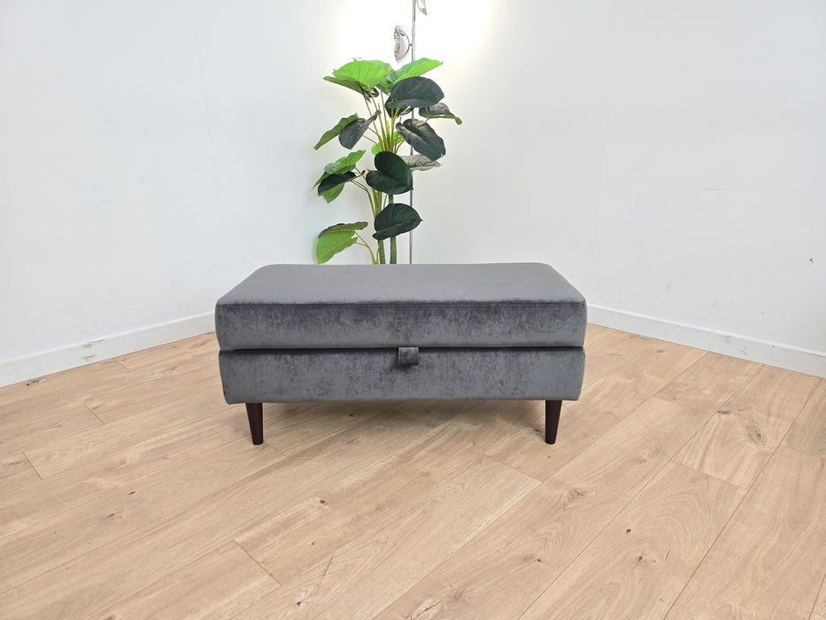 Pimlico Footstool - Fabric - Velvet Charcoal