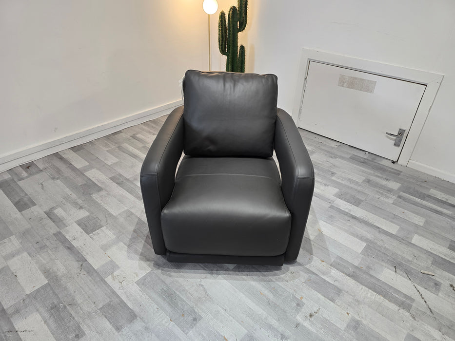 Flex Accent Chair Matt Leather Charcoal