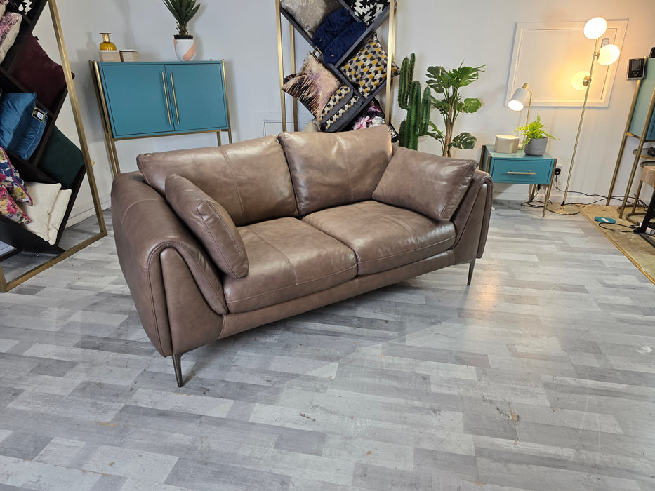 Rivoli 2 Seater - Leather Sofa - Verano Elephant