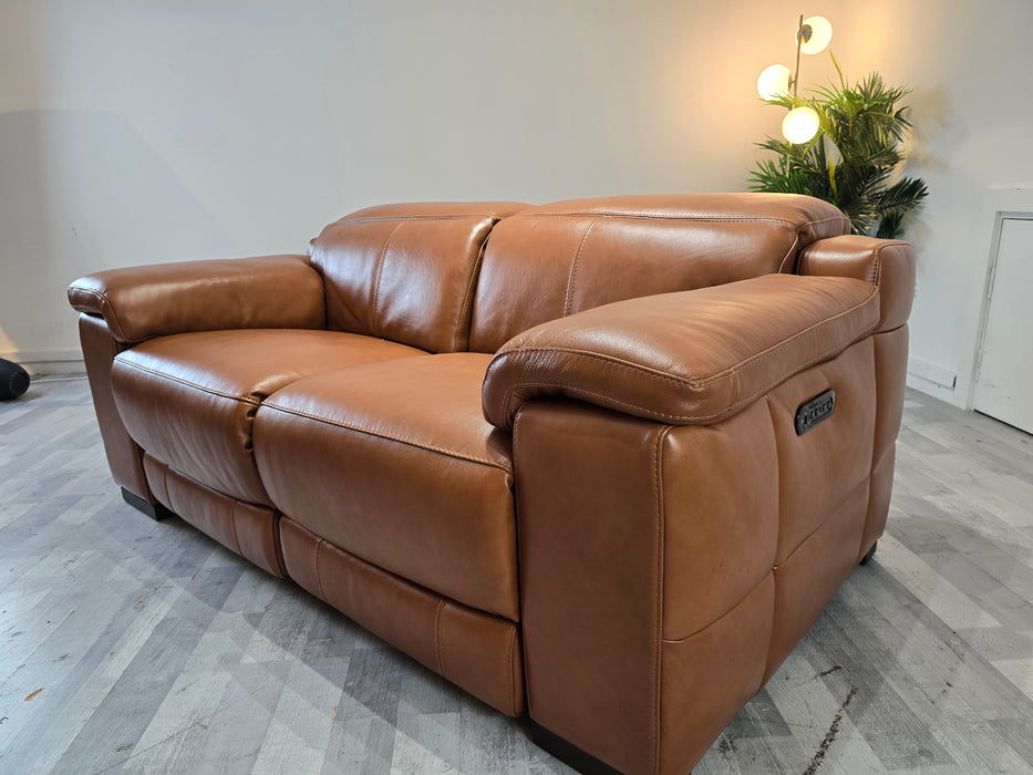 Laurence 2 Seater - Relaxed Embossed Leather Cognac