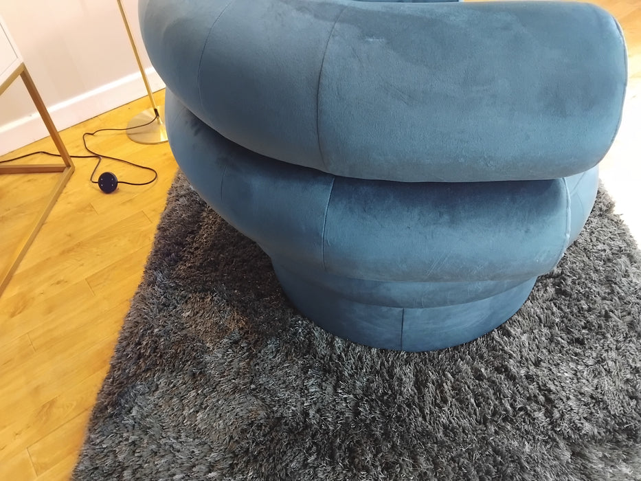 Sofology The Fitzrovia Fabric Accent Chair in Matt Velvet Navy Without Trim