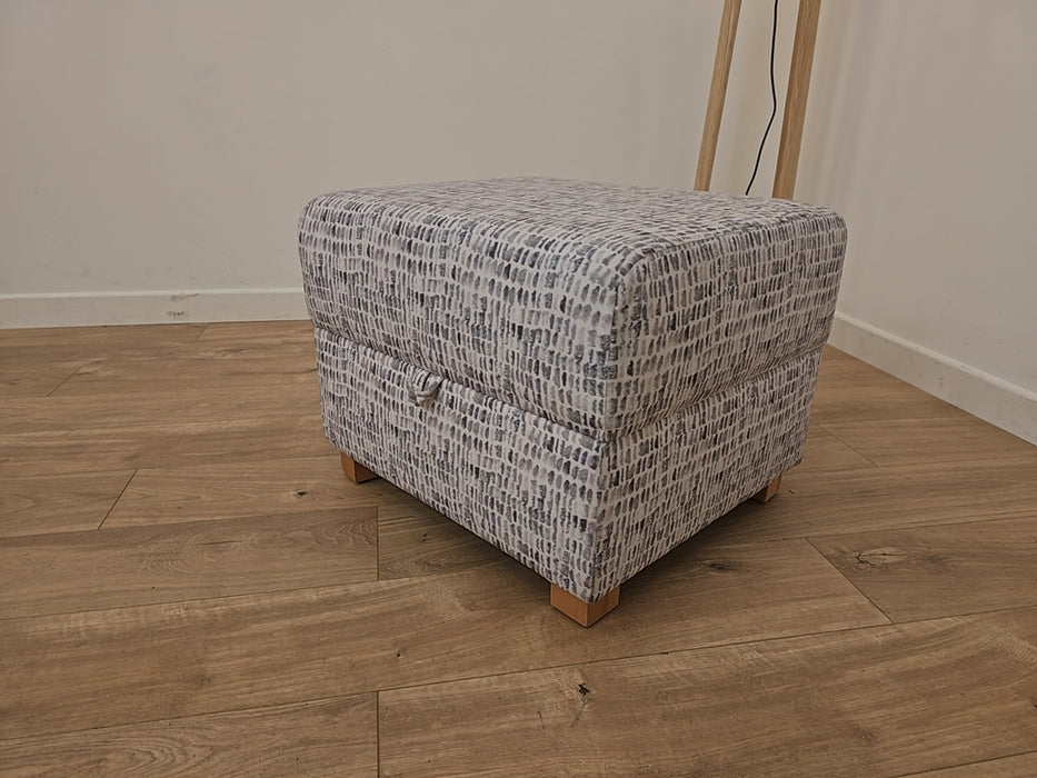 Layla Footstool - Fabric Footstool  - Ocean All Over