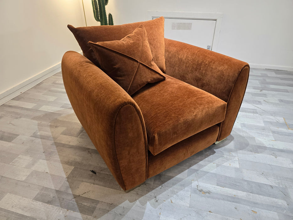 Hourglass Chair -  Vintage Velvet Rust/Stone Mix