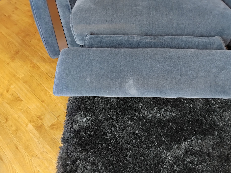 Sofology Kingsbridge Fabric 2.5 Seater Power Recliner/Headrest in Relaxed Chenille Denim