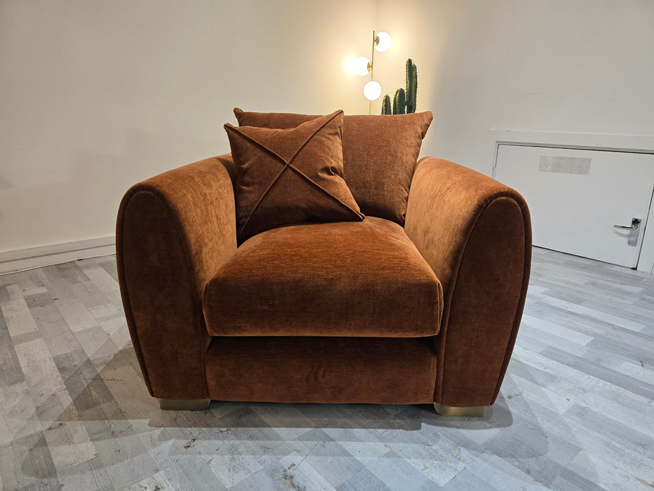 Hourglass Chair -  Vintage Velvet Rust/Stone Mix