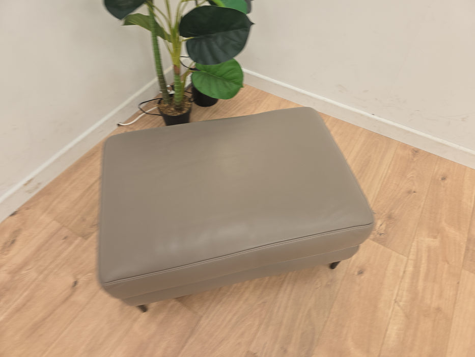 Milano Footstool - Leather - Grey