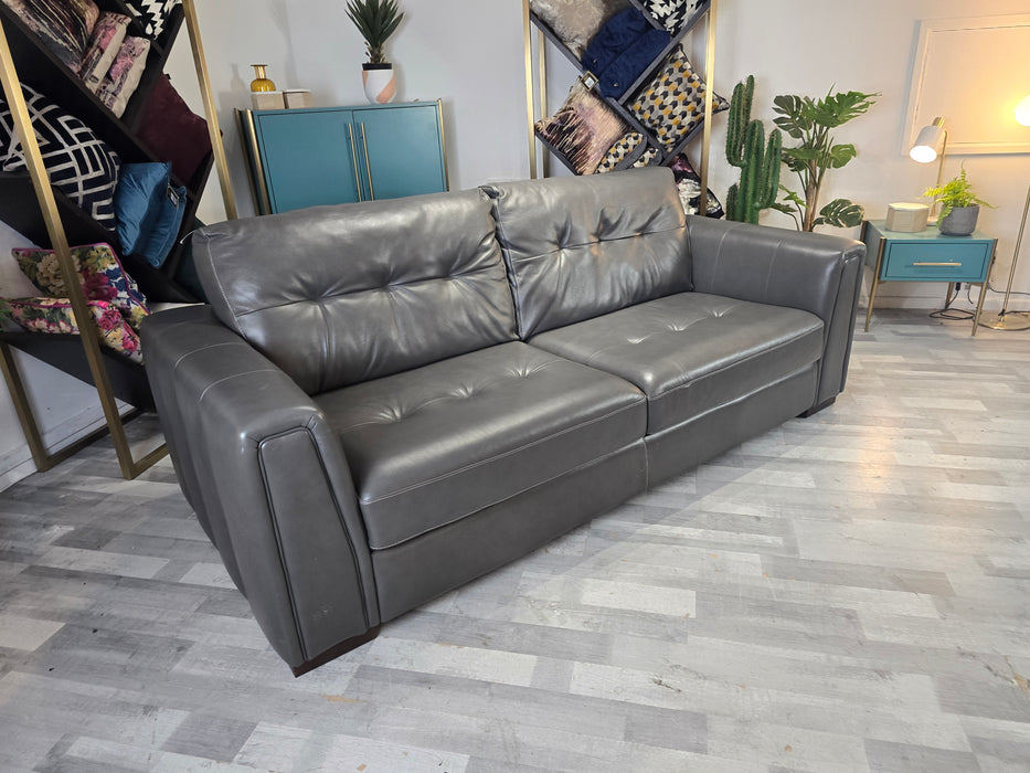 Maximo 3 Seater - Leather Sofa - Dakota Pewter