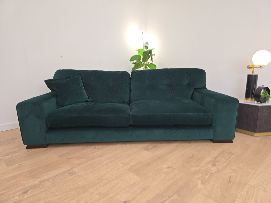 Lincoln 4 Seater Sofa  - Fabric - Bottle Green